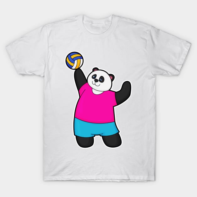 Panda as Volleyball player with Volleyball T-Shirt by Markus Schnabel